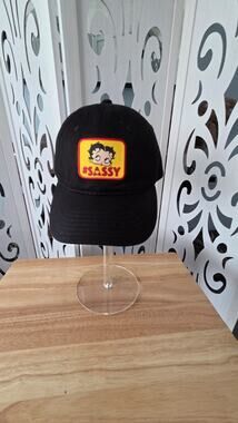 Betty Boop Sassy Black Baseball Hat NWT H3 Headwear Adjustable Cap OSFM Retro
